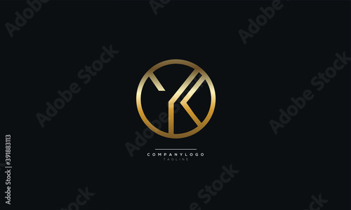Letter YK Business Logo Design Alphabet Icon Vector Monogram