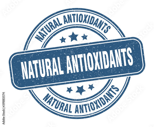 natural antioxidants stamp. natural antioxidants label. round grunge sign