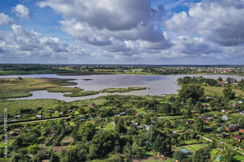 Fototapeta Naklejka Na Ścianę i Meble -  Morag Backwater in Morag, small town in Warmia Mazury region of Poland