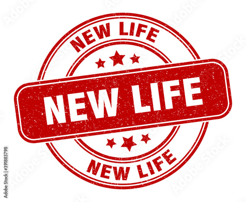new life stamp. new life label. round grunge sign