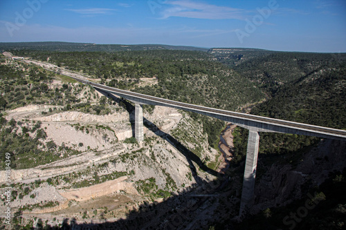 August 28 2010, Durango, Mexico. Aerial view, from helicopter, of roads, bridges, and architectural connections in the state of Durango Mexico.