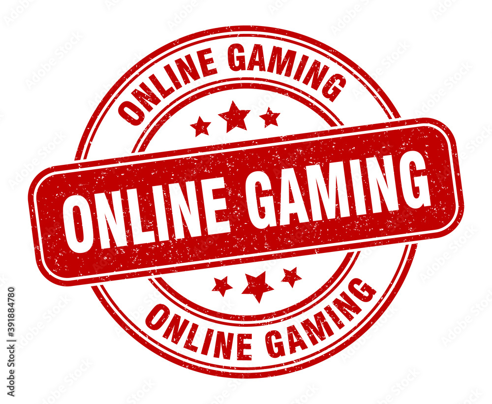 online gaming stamp. online gaming label. round grunge sign online gaming stamp. online gaming label. round grunge sign