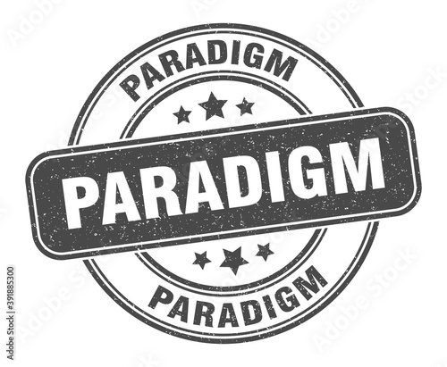 paradigm stamp. paradigm label. round grunge sign