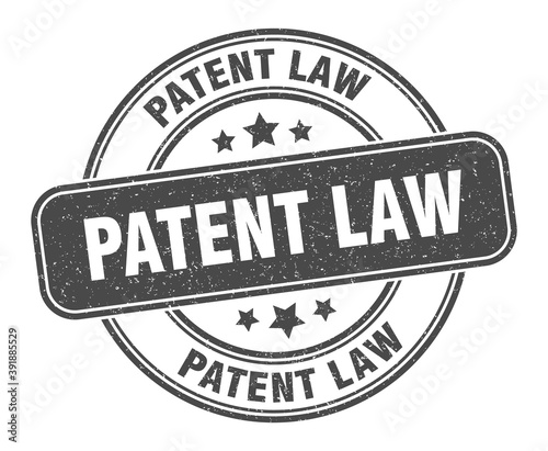 patent law stamp. patent law label. round grunge sign