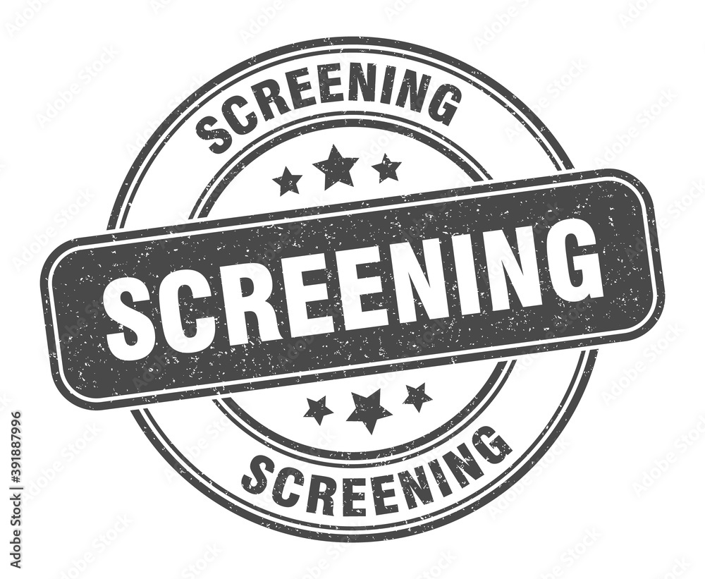 Fototapeta premium screening stamp. screening label. round grunge sign