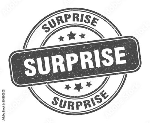 surprise stamp. surprise label. round grunge sign