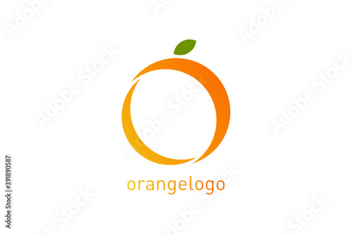 Orange logo illustration design in modern flat style