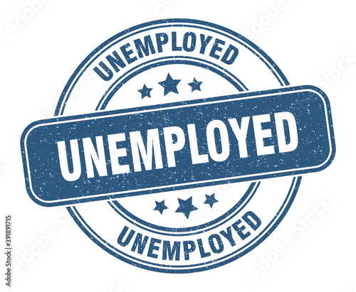 unemployed stamp. unemployed label. round grunge sign