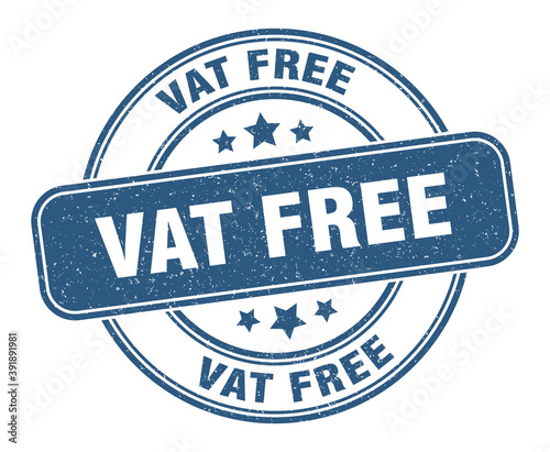 vat free stamp. vat free label. round grunge sign