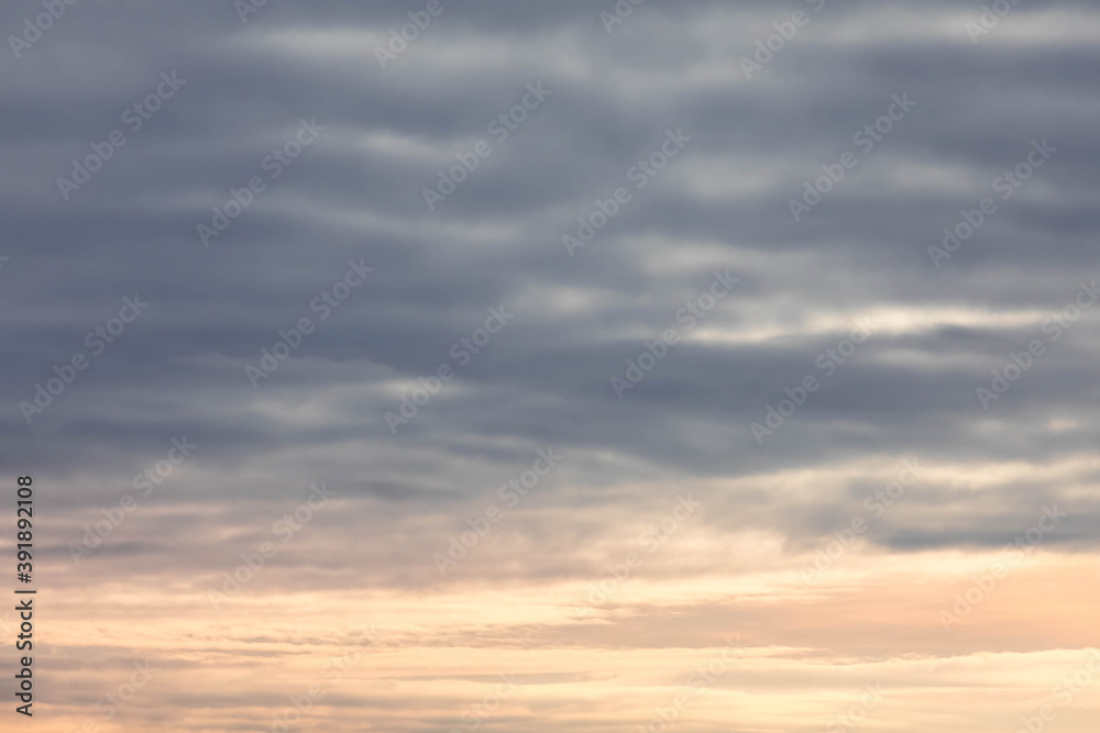 Fototapeta premium Evening winter sky with a gradient transition from dark blue to red