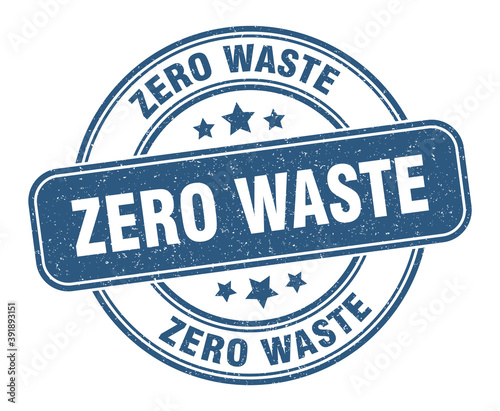 zero waste stamp. zero waste label. round grunge sign