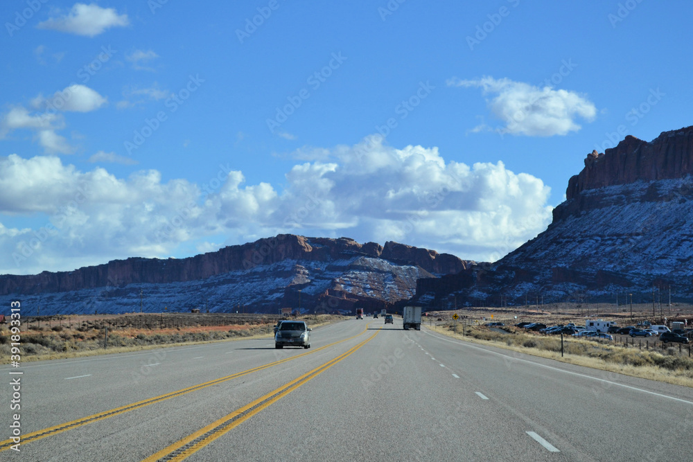 Road to Arches National Park, Moab, Utah