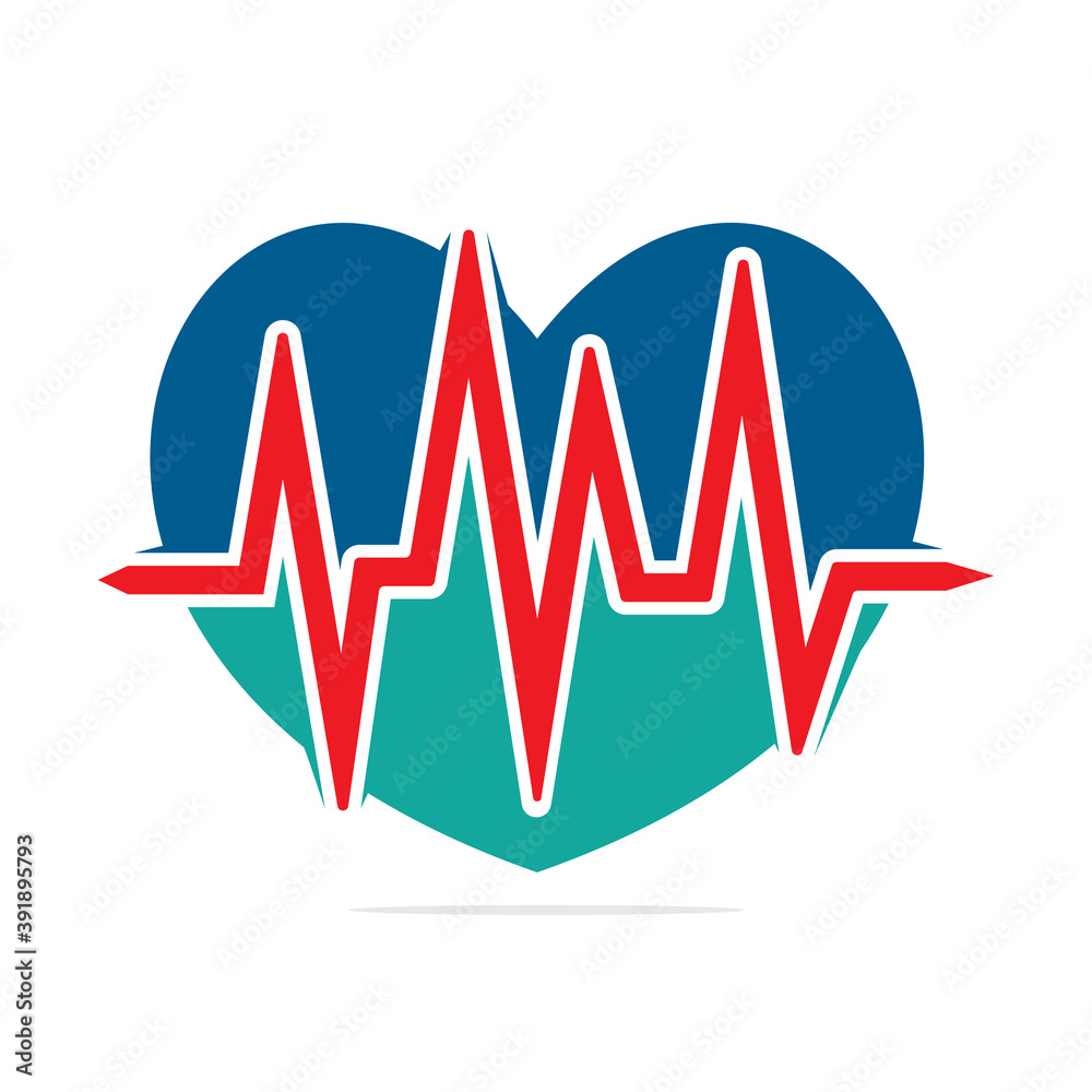 Heart with beat monitor pulse line art icon for medical apps and websites. Heart Pulse Flat Logo Icon Design. Heart with beat monitor pulse line art icon for medical apps and websites. Heart Pulse Flat Logo Icon Design.