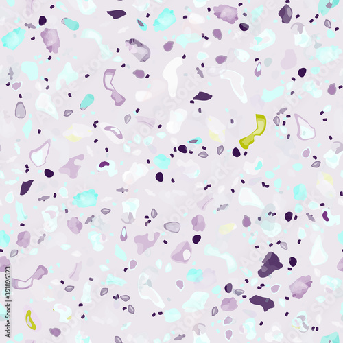Terrazzo Texture Vector. Flooring Seamless Pattern