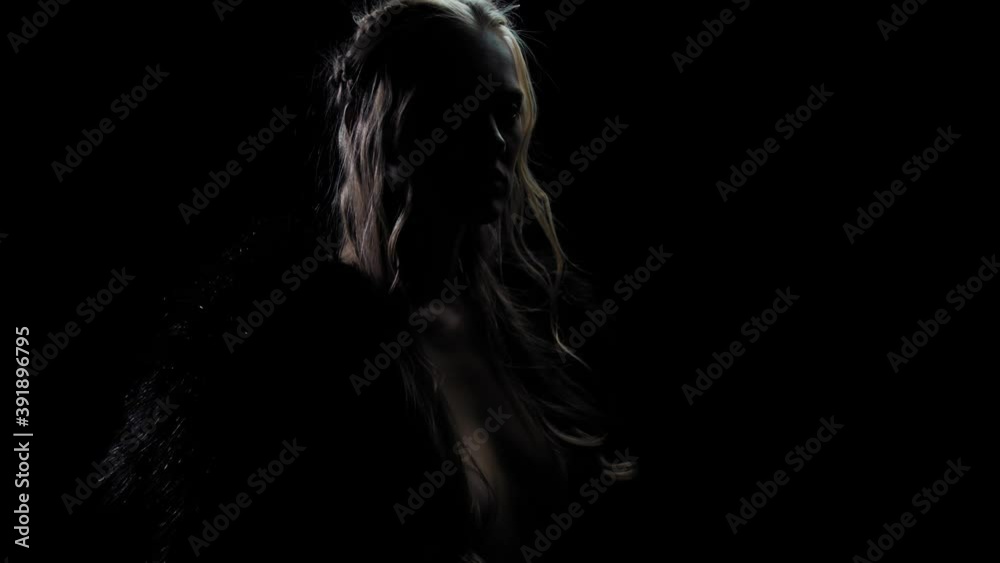 Portrait of a medieval princess with fur coat on her shoulders, low lighting, 4k
