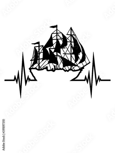 Puls Herzschlag Segelschiff 