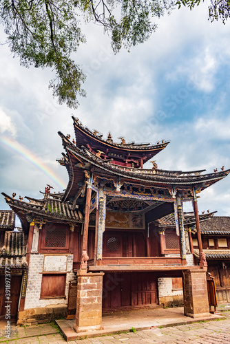 Ancient Stage in Shaxi Ancient Town, Jianchuan, Dali, Yunnan, China © hu
