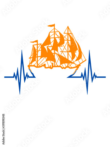 Herzschlag Puls Segelschiff 