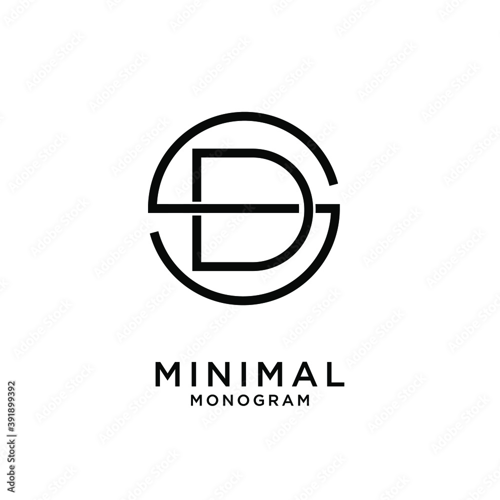 simple initial letter luxury sd sde line outline logo design with white background