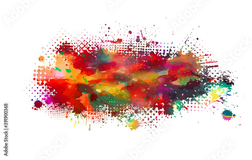 Multi color blots background. Grunge texture stroke line. Art ink dirty design. Paintbrush element. Brushstroke graphic. Vector illustration