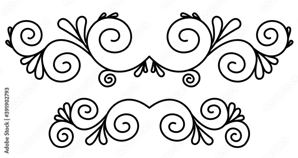 Icon of a linear pattern for the holidays or postcards. Black and white vector image