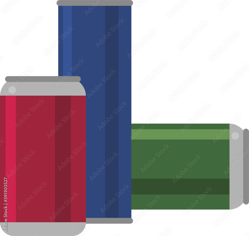 Metal cans isolated on a white background. Cans made of nonferrous