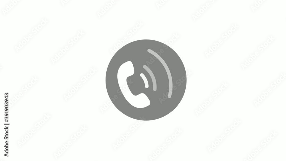 Amazing white color phone calling animation gray circle on white background, 4k phone calling Amazing white color phone calling animation gray circle on white background, 4k phone calling
