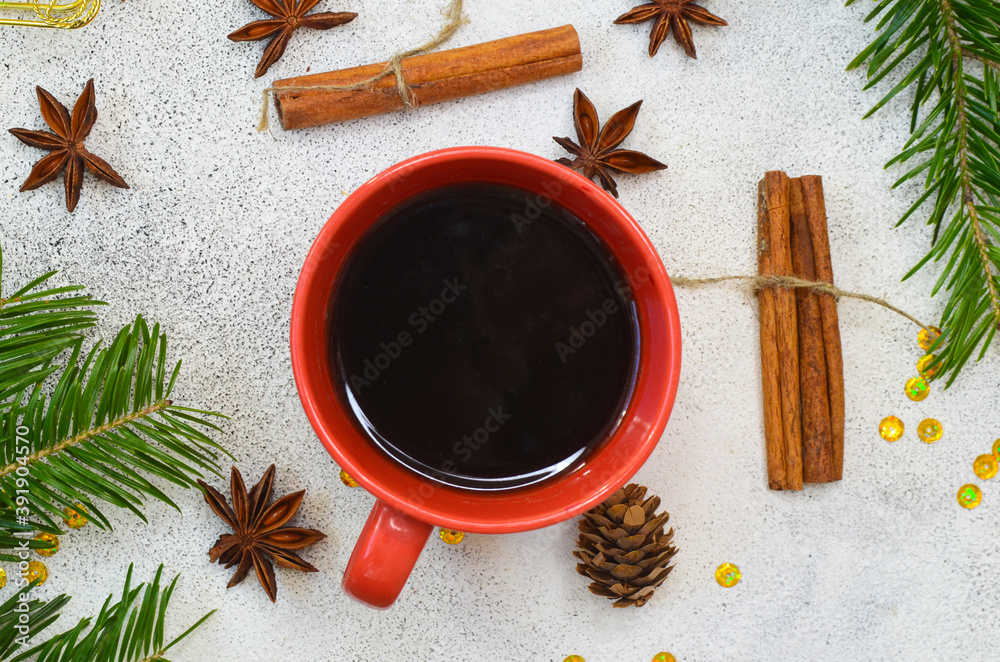 cozy warming drink on christmas holiday coffee and anise star cozy home atmosphere hygge concept cozy warming drink on christmas holiday coffee and anise star cozy home atmosphere hygge concept