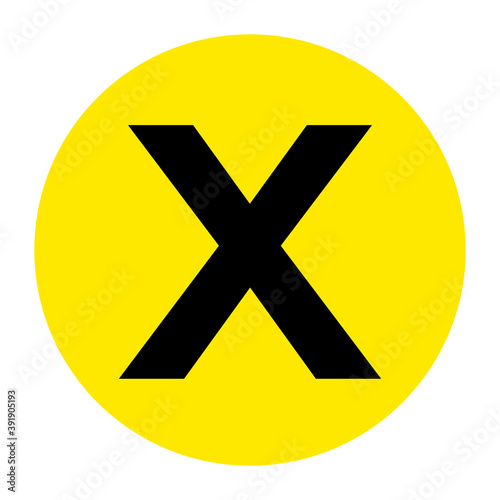 Letter X Floor Marker Symbol, Vector Illustration, Isolate On White Background Label. EPS10