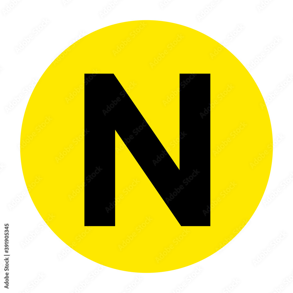 Letter N Floor Marker Symbol, Vector Illustration, Isolate On White Background Label. EPS10 Letter N Floor Marker Symbol, Vector Illustration, Isolate On White Background Label. EPS10