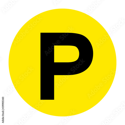 Letter P Floor Marker Symbol, Vector Illustration, Isolate On White Background Label. EPS10