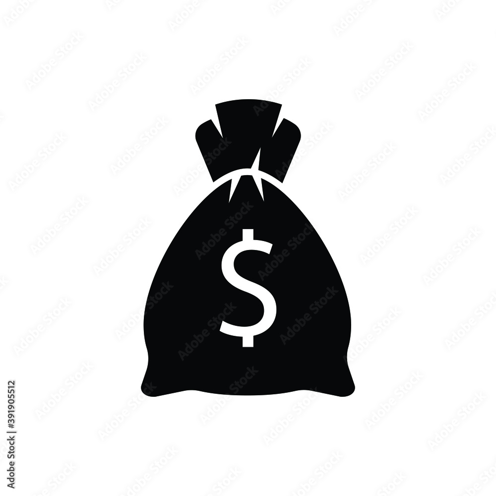 Sack of money icon design isolated on white background Sack of money icon design isolated on white background