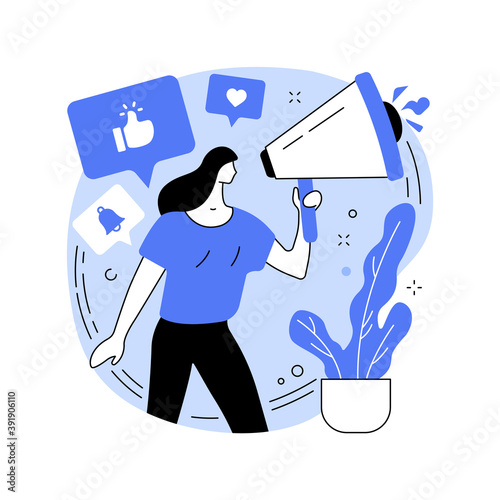 Follow us abstract concept vector illustration. Follow us on social media, subscribe for newsletter, get connected, business website tab, menu bar, stay in touch, UI element abstract metaphor.