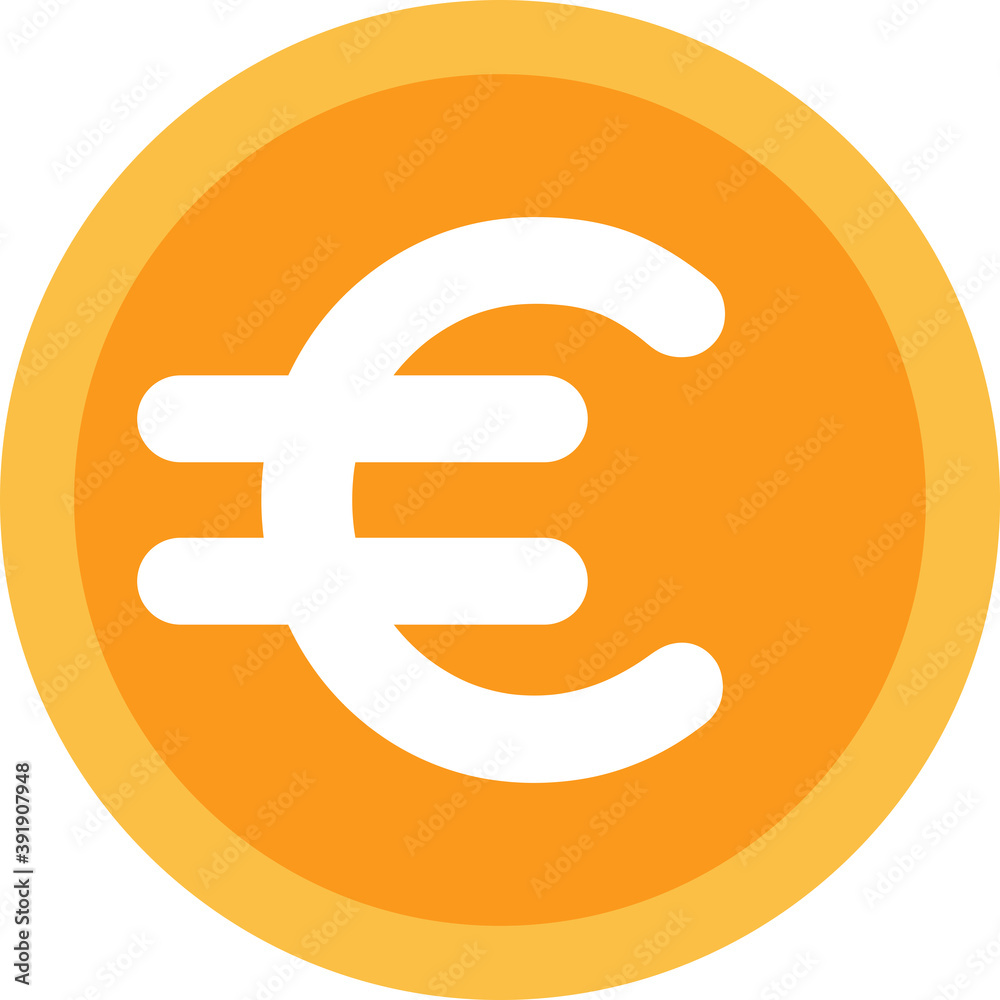 Obraz premium International flat icon of euro currency