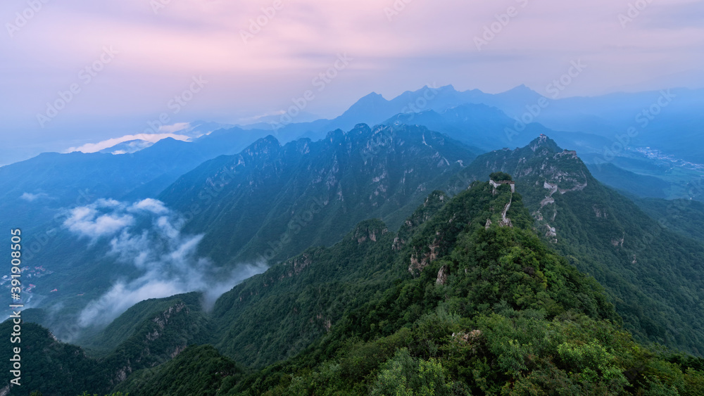 Aerial photography of mountain scenery