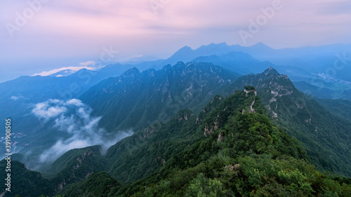 Aerial photography of mountain scenery