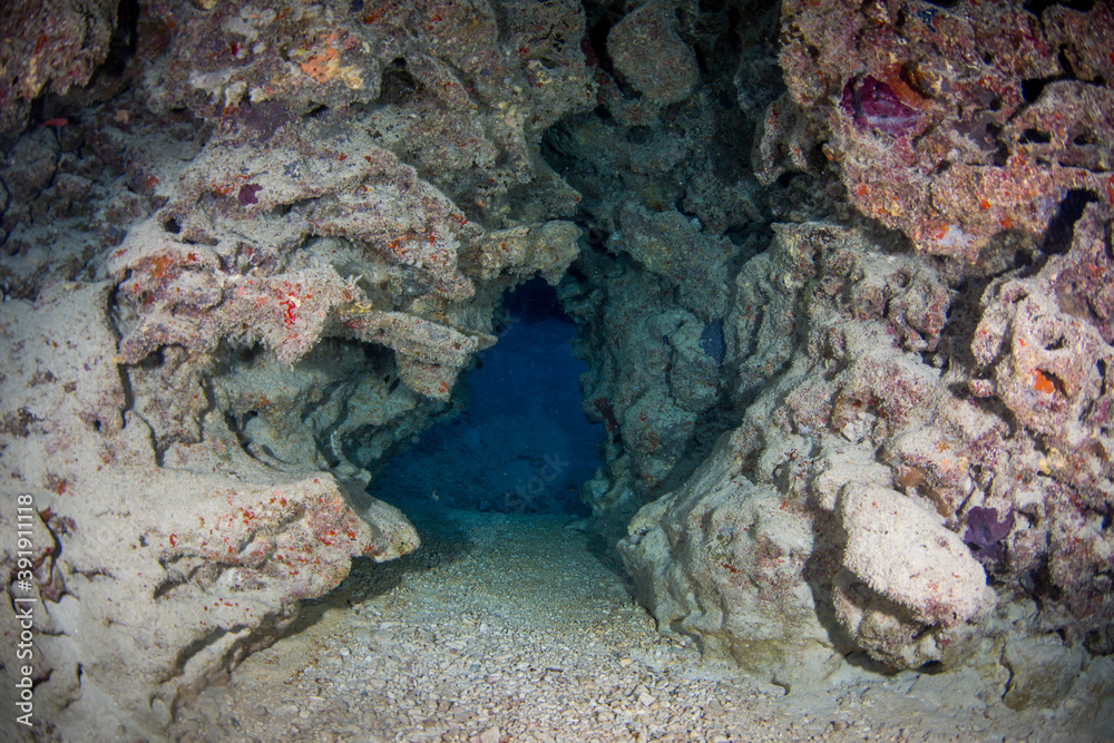 Fotografie An underwater cave on the reef