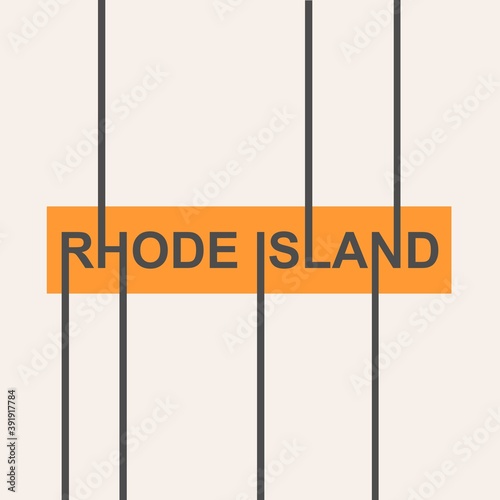 Image relative to USA travel. Rhode Island state name in geometry style design. Creative vintage typography poster concept.