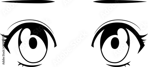 Monochrome Cute anime-style eyes in normal times