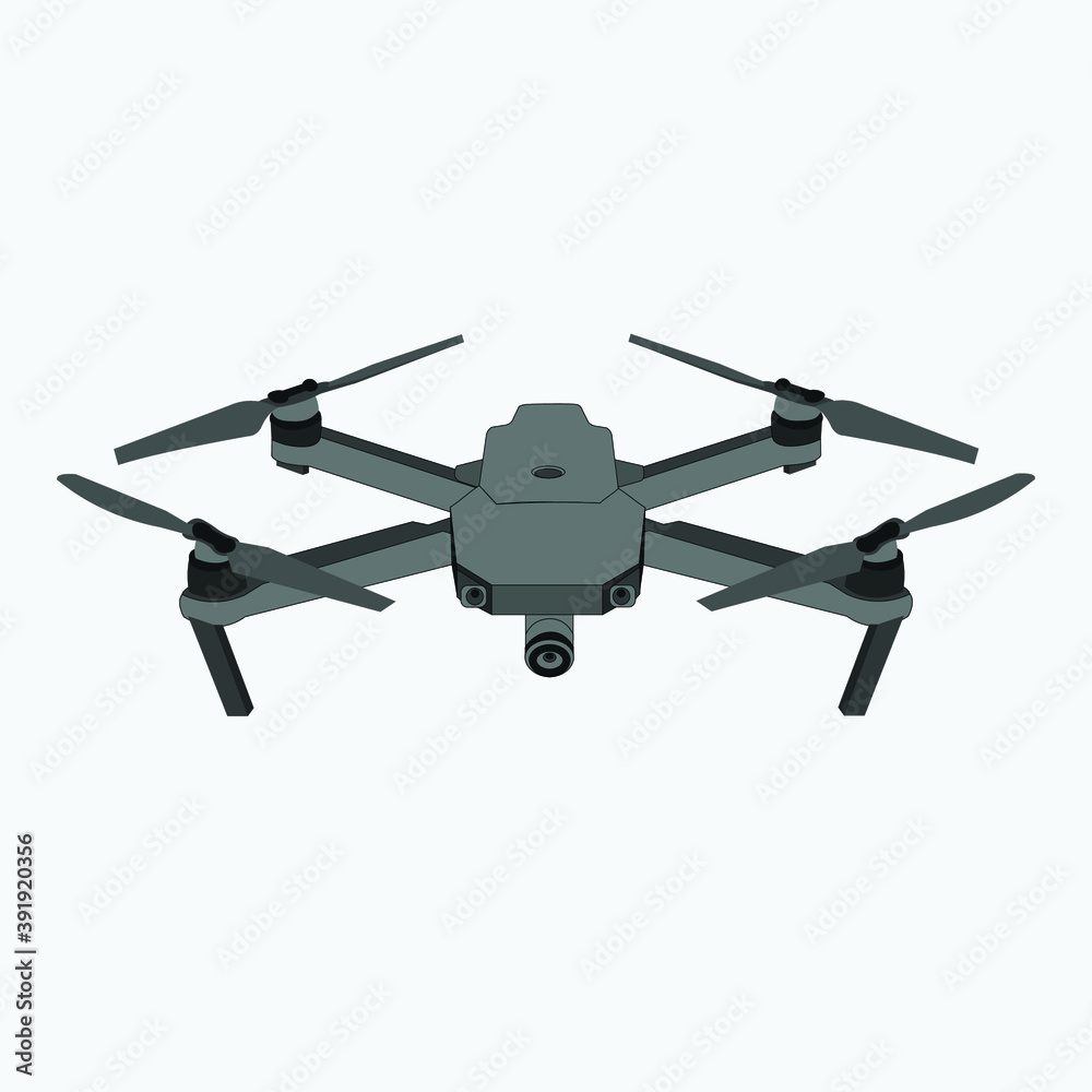 Dark Grey Camera Drone quadcopter Flat Vector Design Dark Grey Camera Drone quadcopter Flat Vector Design
