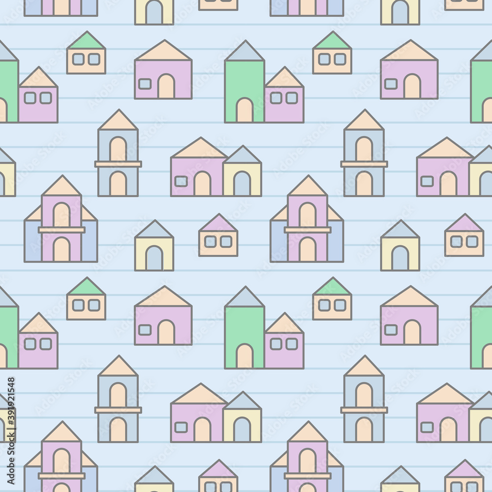 house seamless pattern background design vector