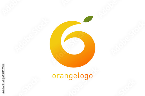 Orange logo design in modern flat style