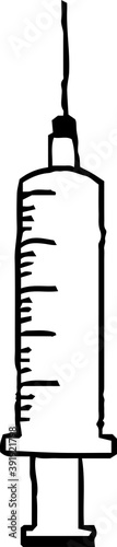 Monochrome Hand drawn syringe