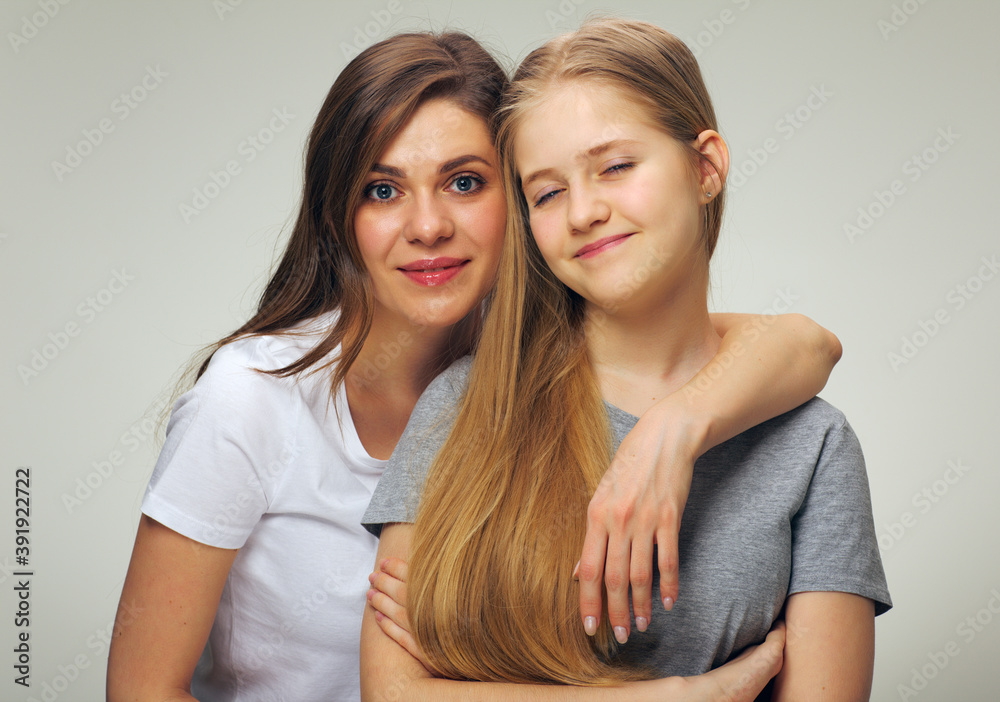 Happy mother with teenager daughter Happy mother with teenager daughter