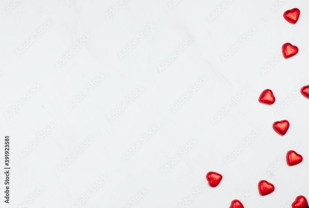 Red chocolate hearts Red chocolate hearts
