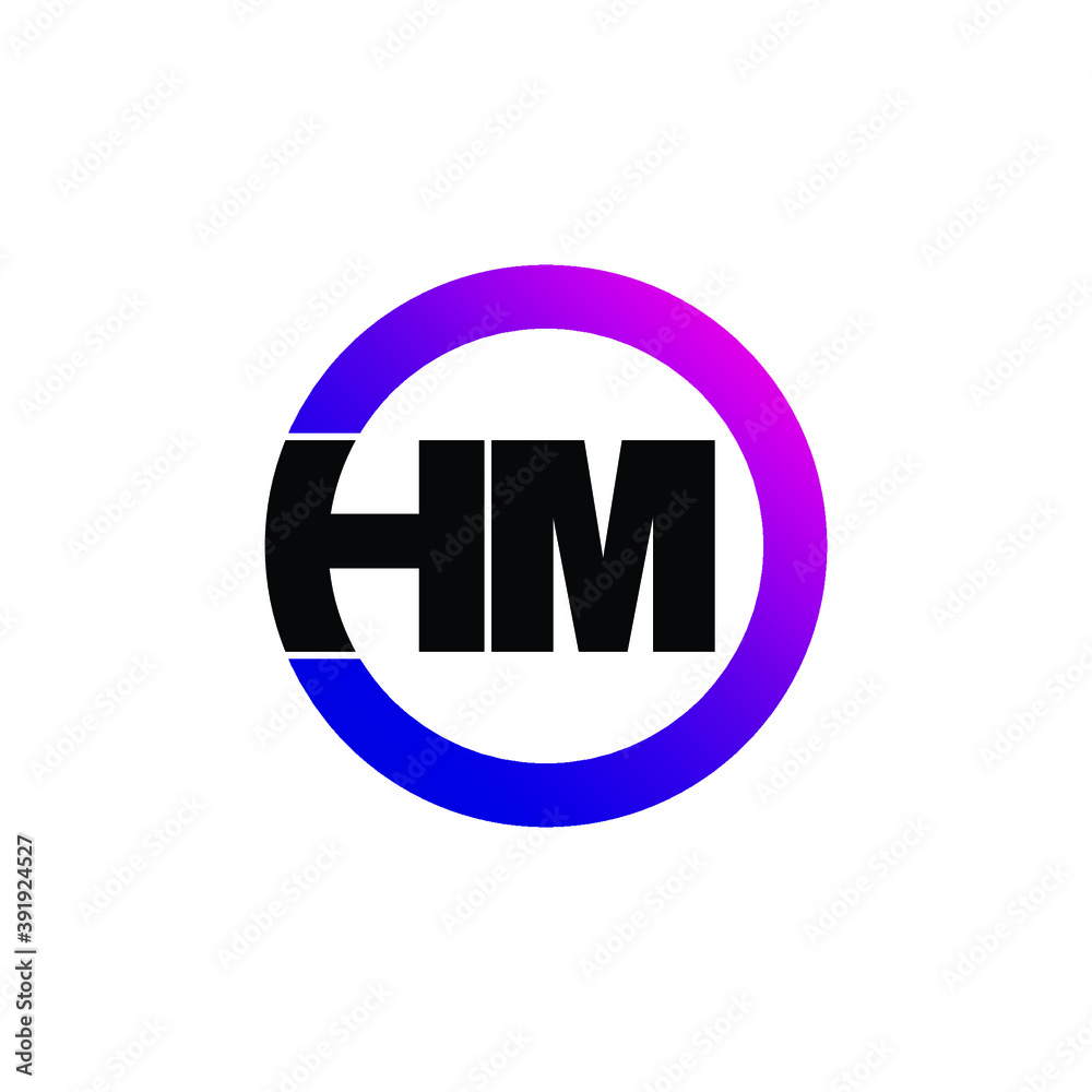 Letter HM circle logo design vector