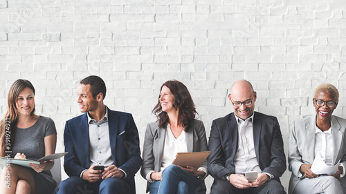 Schilderij op canvas Business people in a row