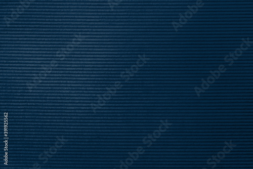 Blue corduroy fabric textured background photo