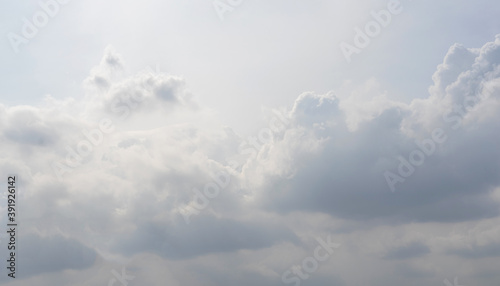 Fototapeta Naklejka Na Ścianę i Meble -  White cloud pattern and texture. Soft sky and clouds in daylight.