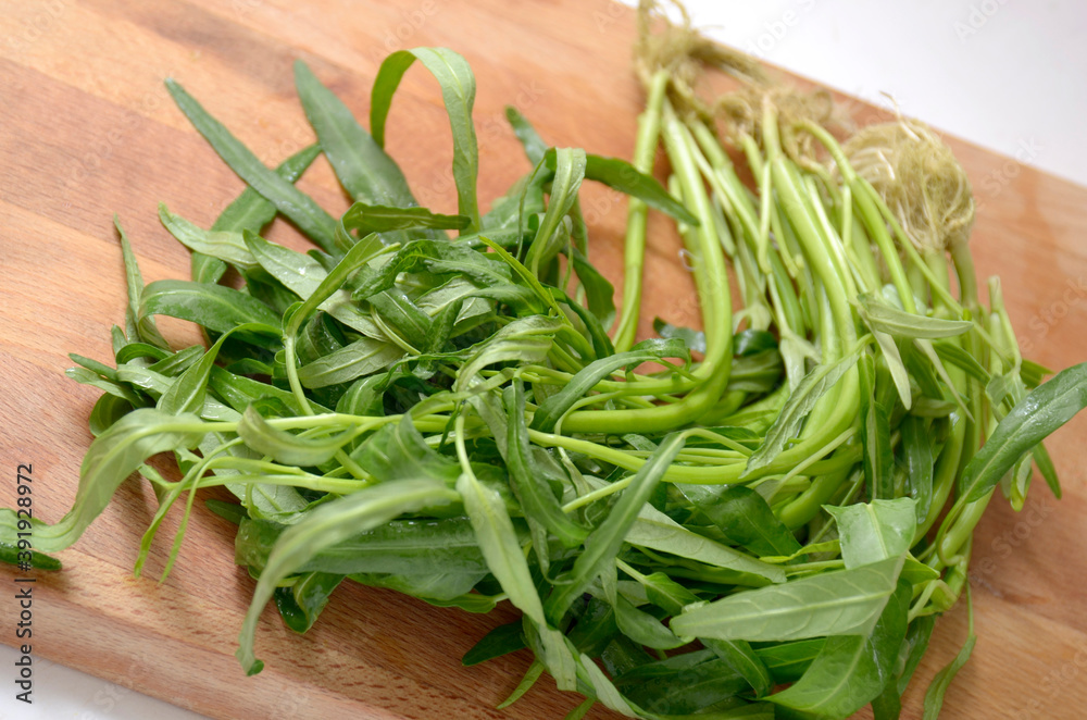 Water spinach, kale green or kangkung, hydroponic and organic vegetable, full of vitamin and nutrician . Water spinach, kale green or kangkung, hydroponic and organic vegetable, full of vitamin and nutrician .